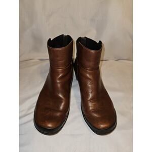 Merrell Perf Women's 7.5 / 38 Brown Leather Ankle Bootie Round Toe Zip Lined